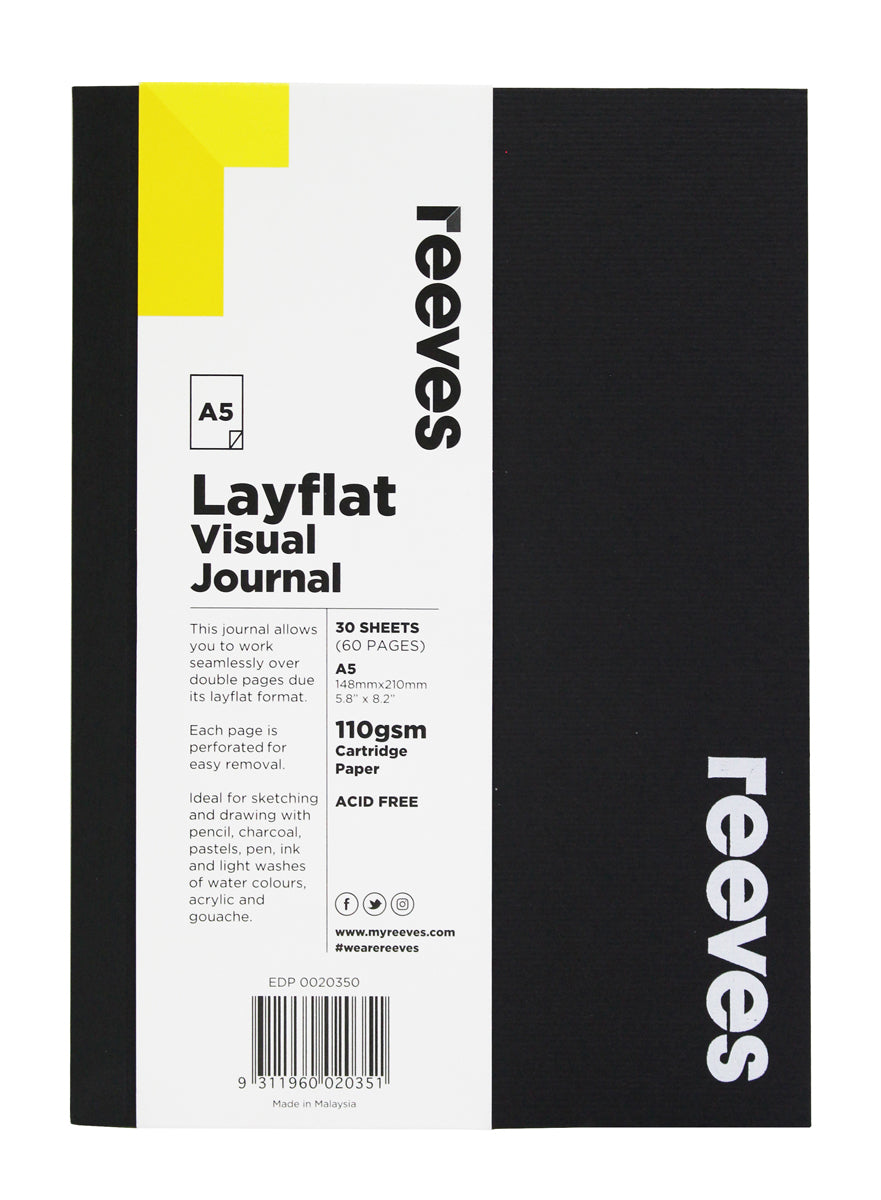 Reeves Layflat Black Cover 30 Sheet Visual Journals