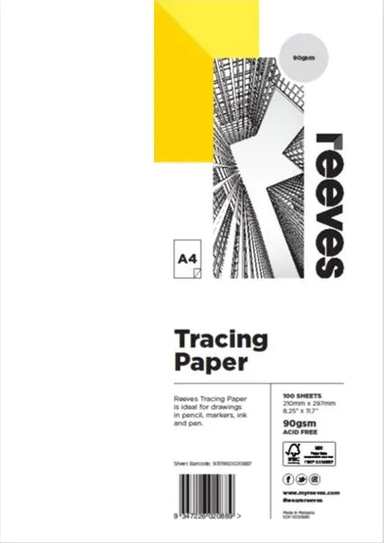 Reeves Tracing 90gsm Paper Pack Of 100 Sheets