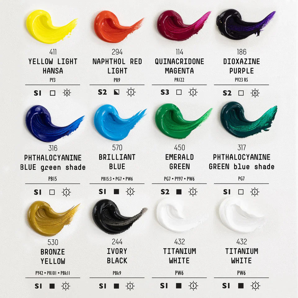 Liquitex Heavy Body Acrylic Paints Classic Set of 12 x 59ml