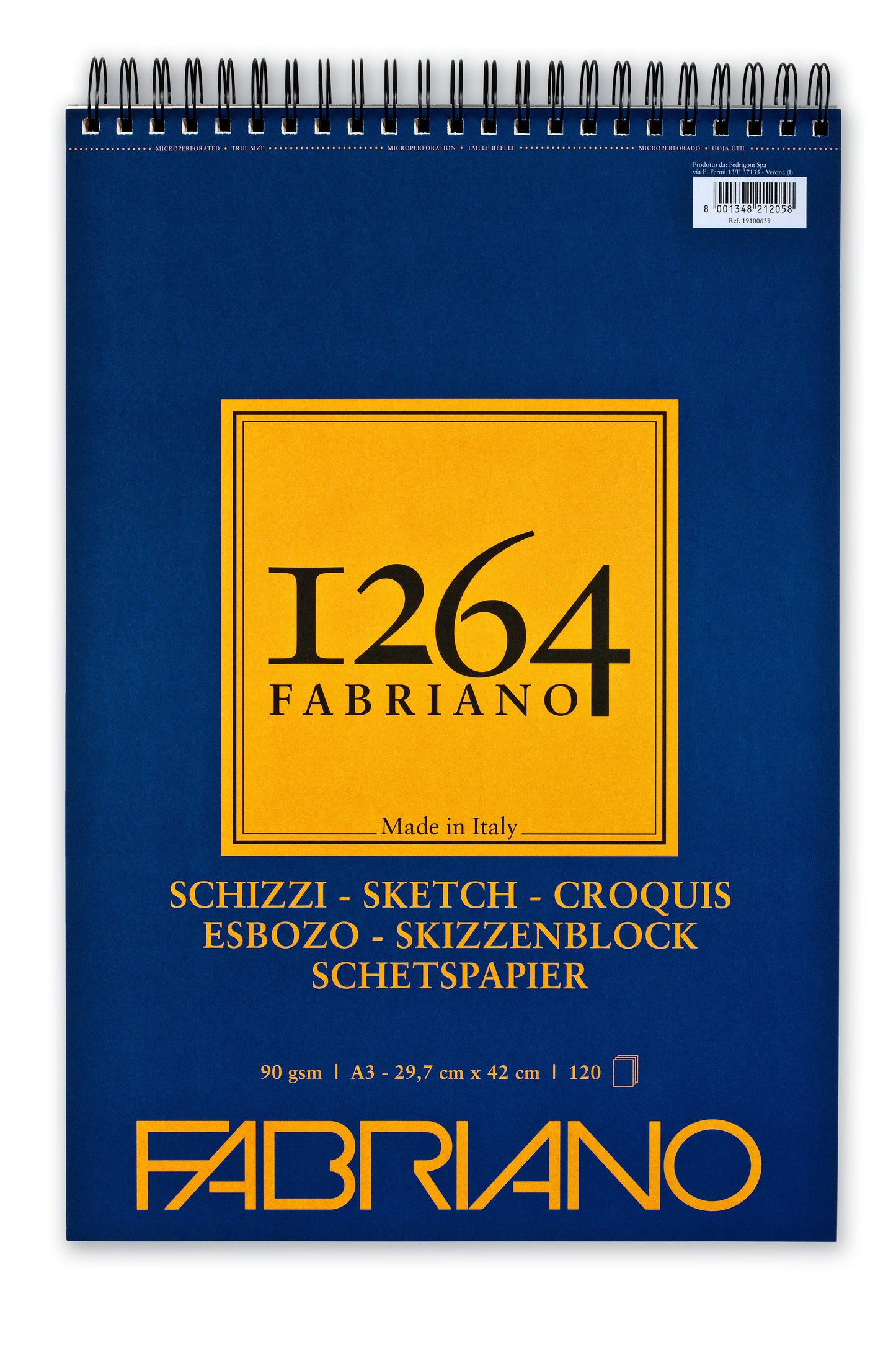 Fabriano 1264 Spiral (Short Side) 90gsm Sketch Pads