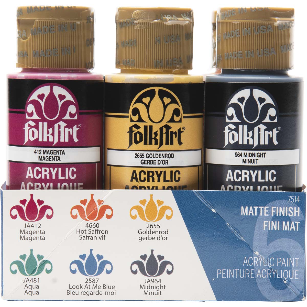 FolkArt Acrylic 59ml Under The Sea Paints - Set Of 6