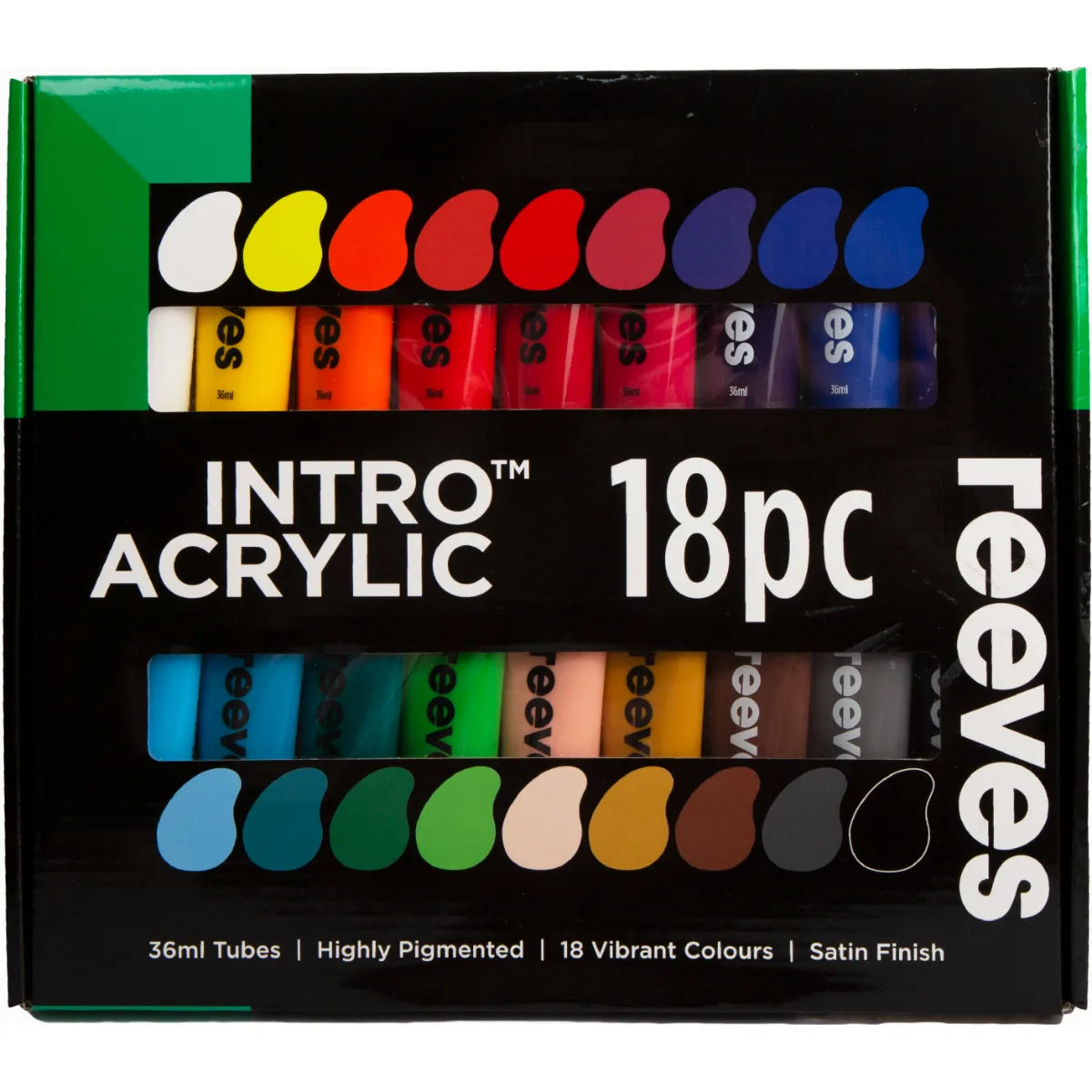 Reeves Intro 36ml Acrylic Paints Set of 18