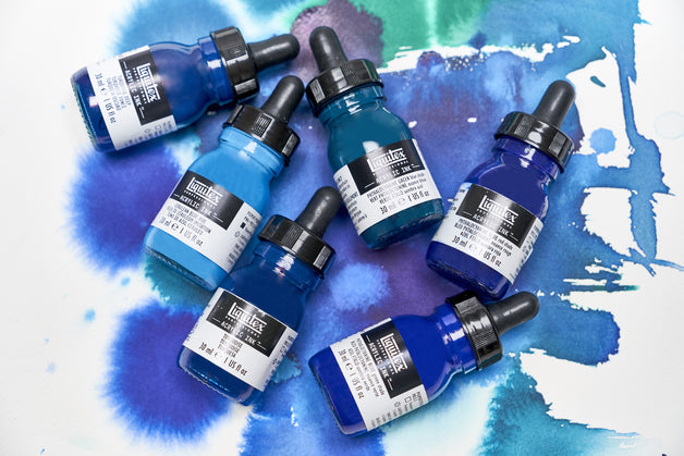 Liquitex 30ml Blues Acrylic Inks Set of 6