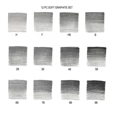 Winsor & Newton Studio Soft Graphite Pencil Set Of 12