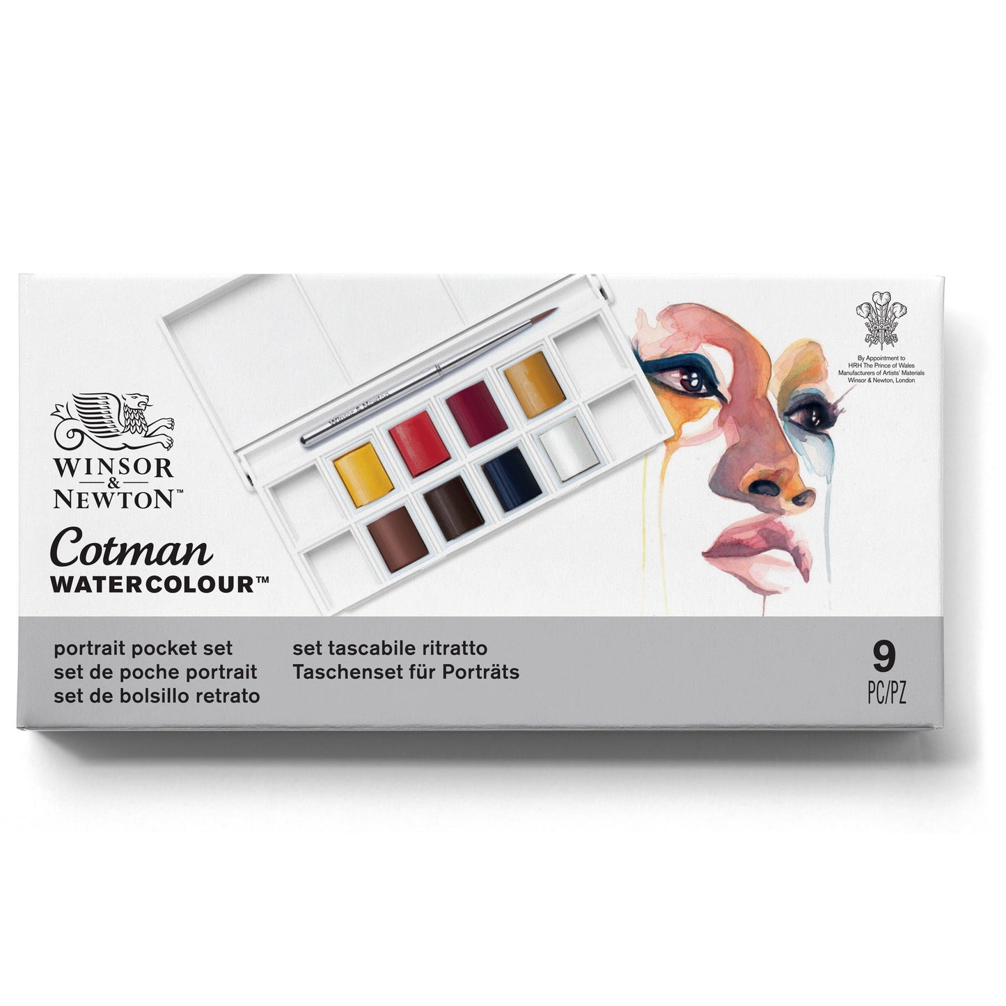 Winsor & Newton Cotman Watercolour Portrait Pocket Paints Set of 9 Pieces