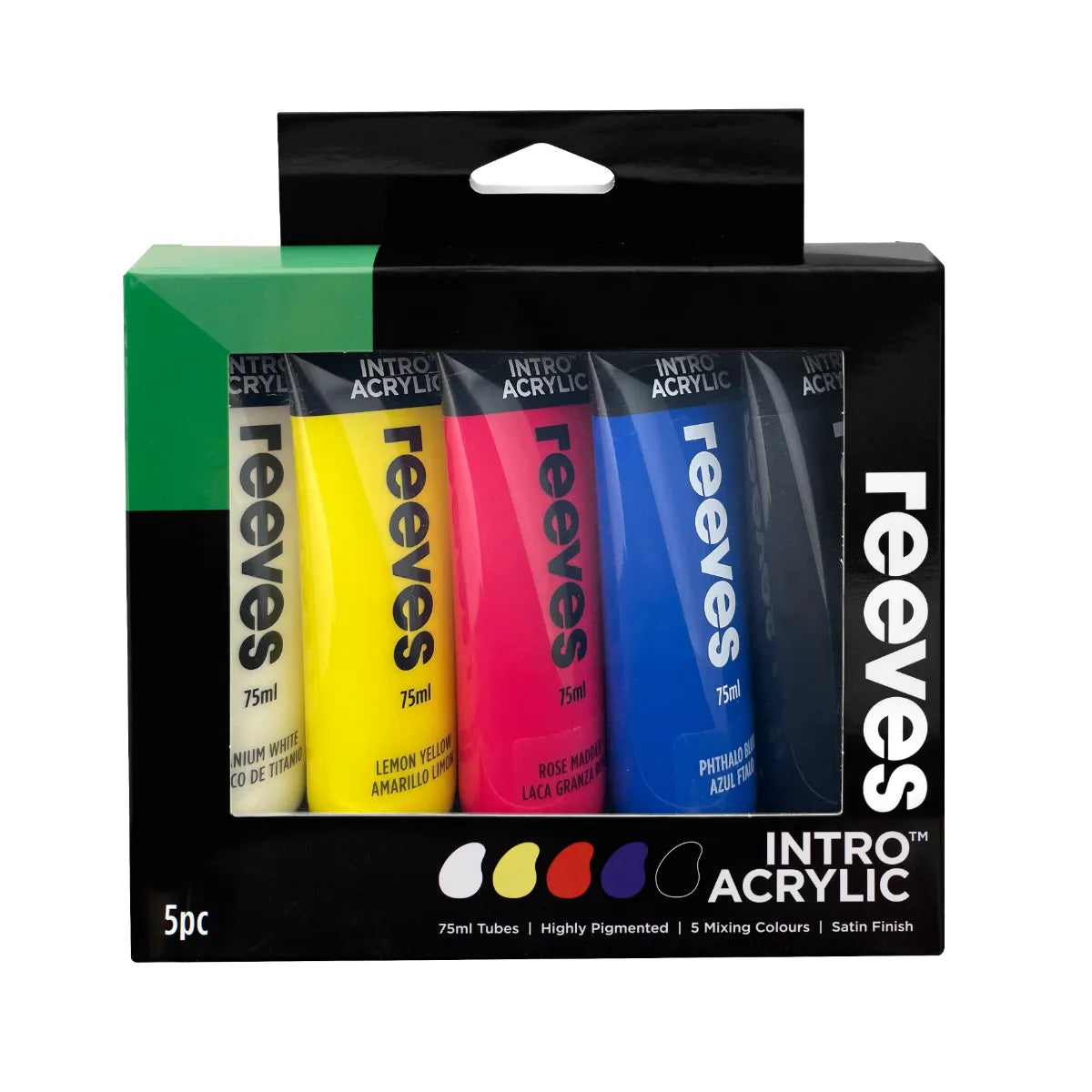 Reeves Intro 75ml Acrylic Paints Set Of 5
