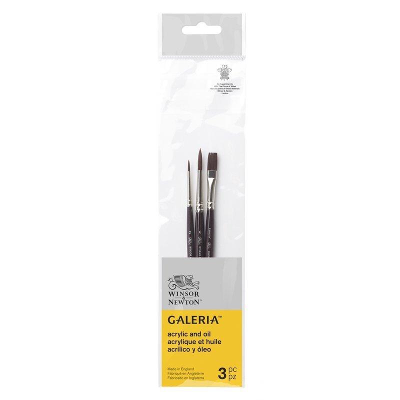 Winsor & Newton Galeria Short Handle V1 Brushes Set Of 3