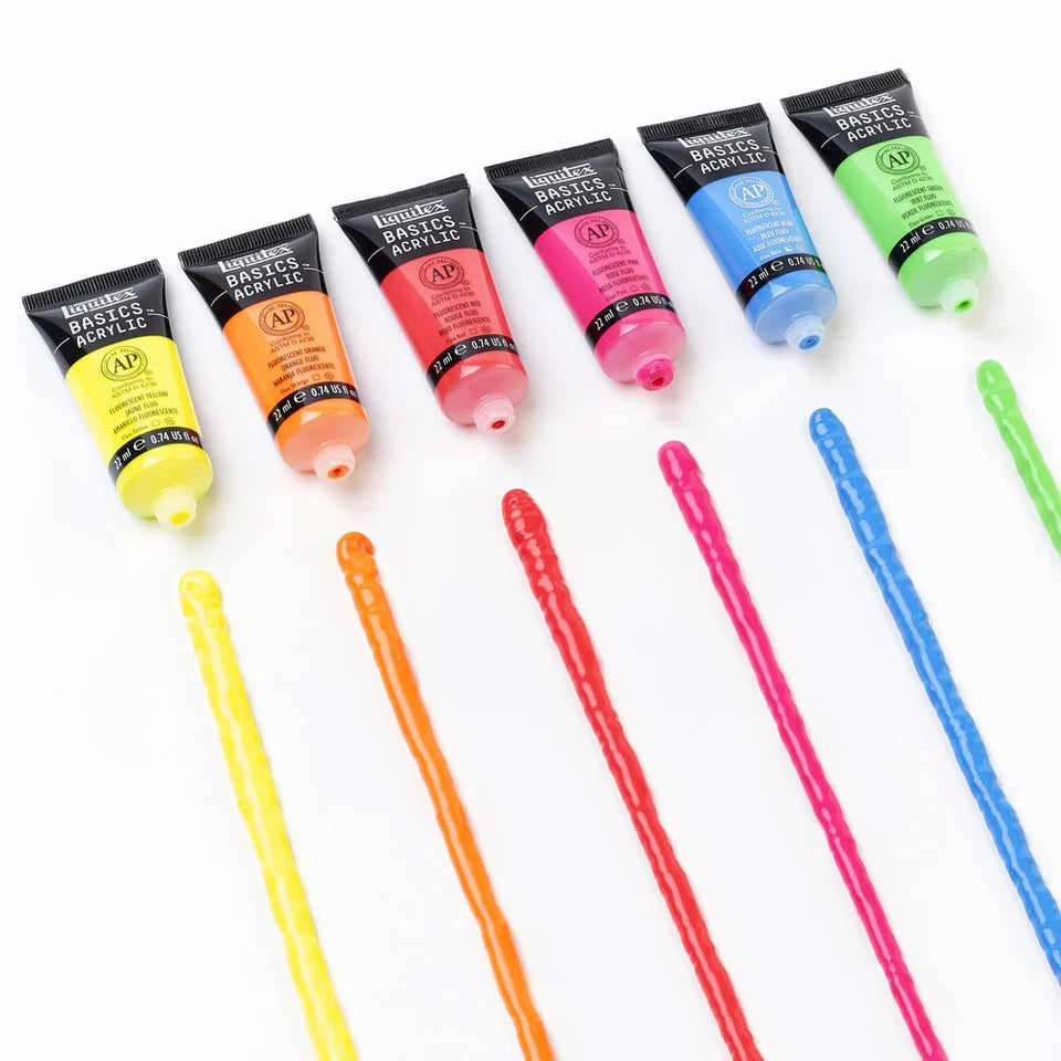 Liquitex Basics 22ml Acrylic Paints Set Of 6 Fluorescent Colours