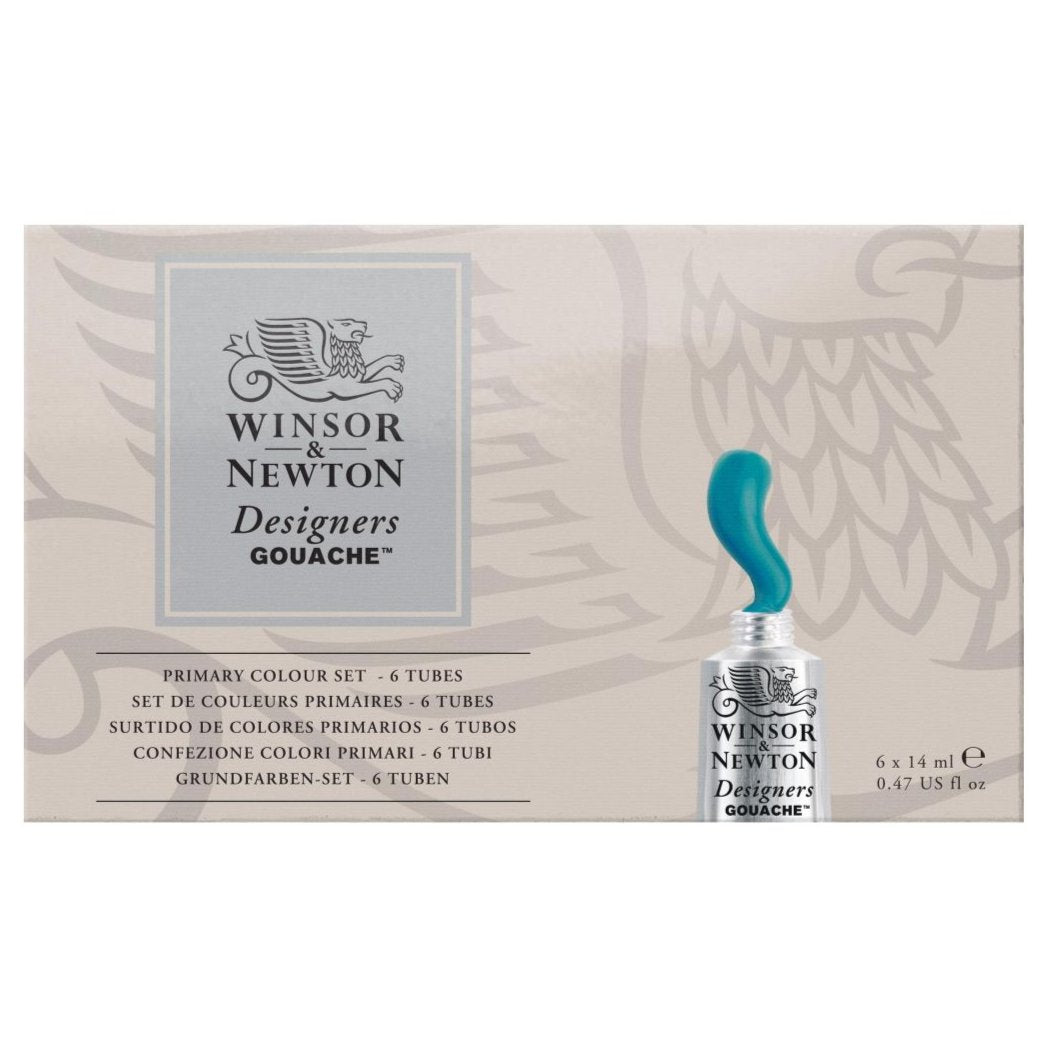 Winsor & Newton Designers 14ml Gouache Paints Primary Set Of 6