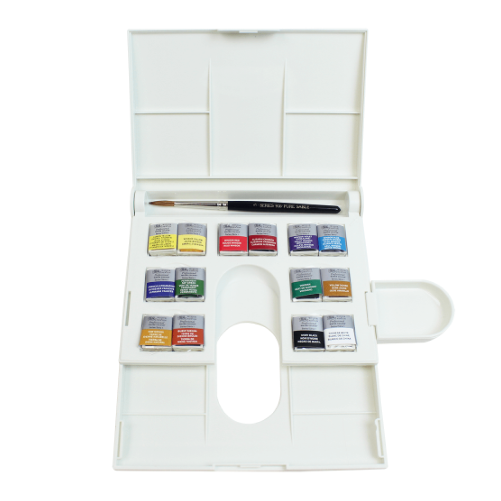 Winsor & Newton Professional Watercolour Half Pan Paints Compact Set Of 14