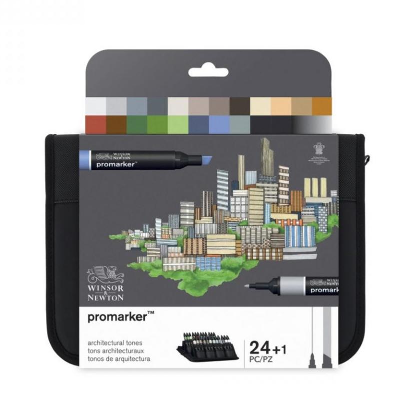 Winsor & Newton Promarkers Set Of 24 Architectural Tones