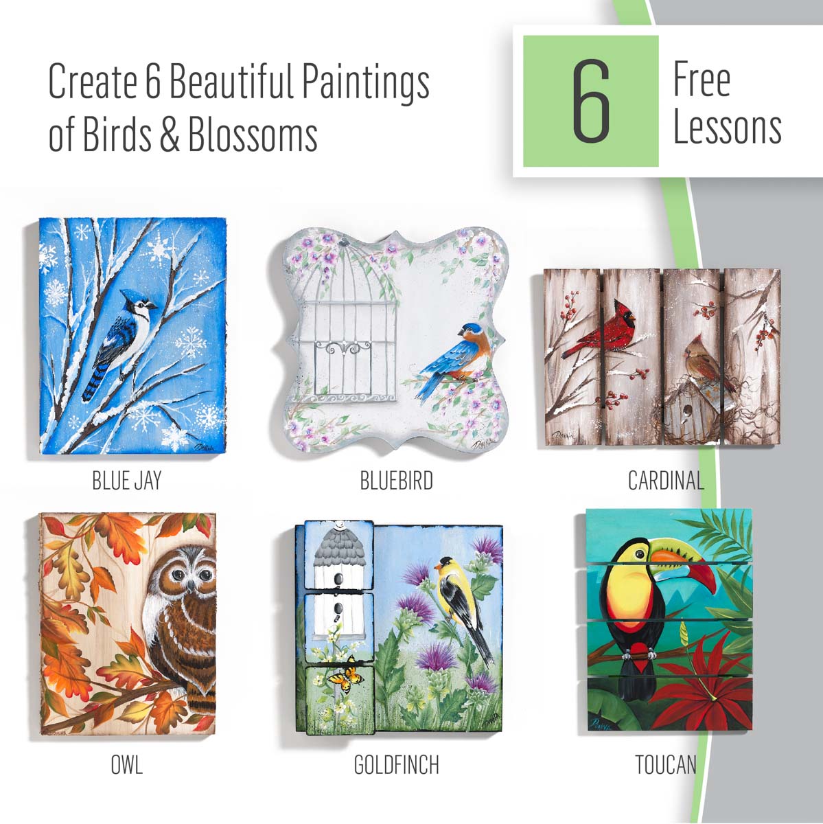 FolkArt Stroke Birds & Blossoms Kit