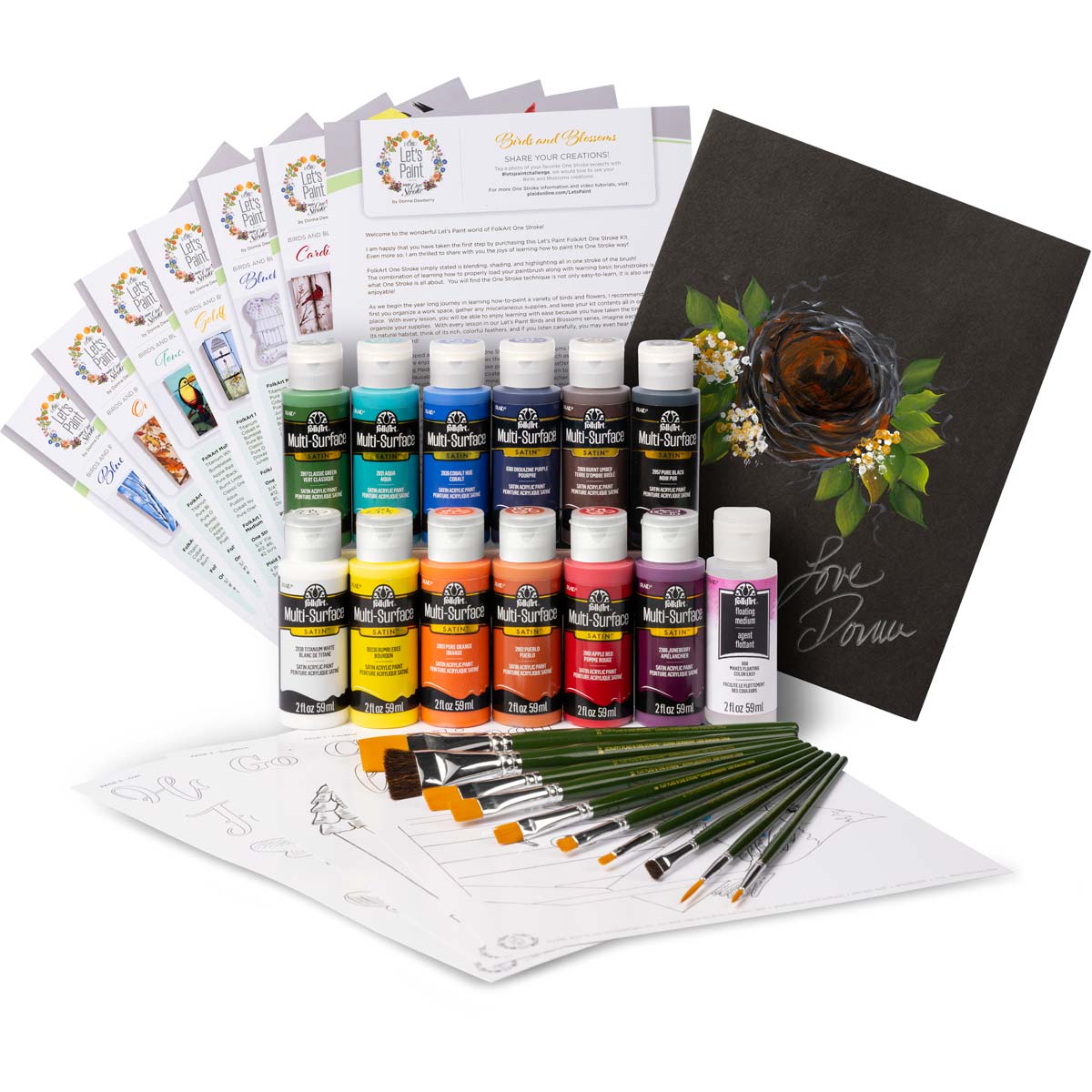 FolkArt Stroke Birds & Blossoms Kit