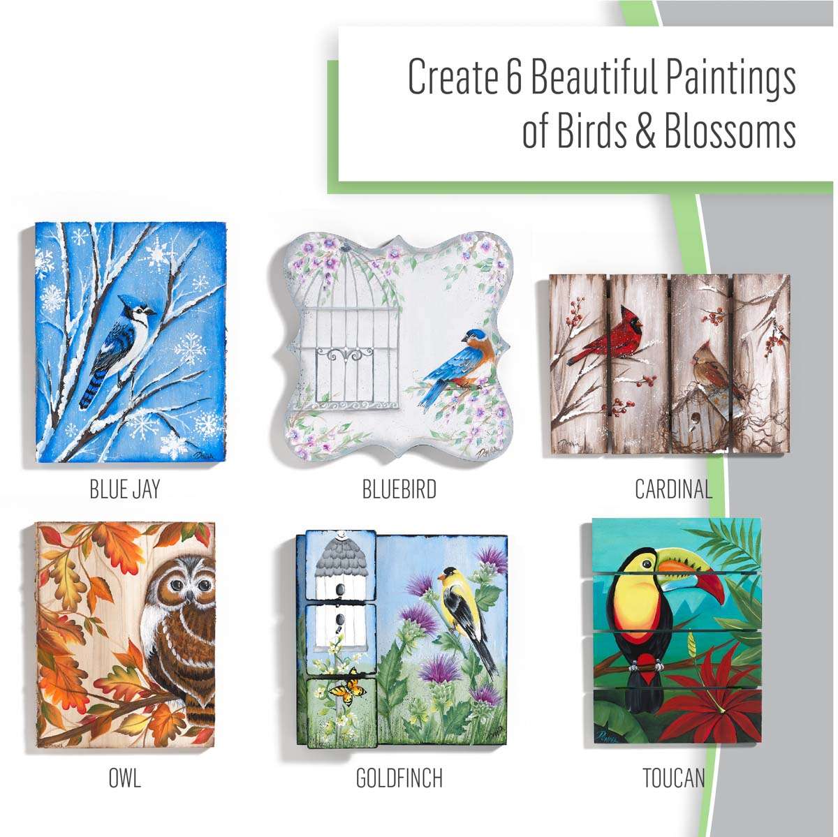 FolkArt Stroke Birds & Blossoms Surfaces Kit