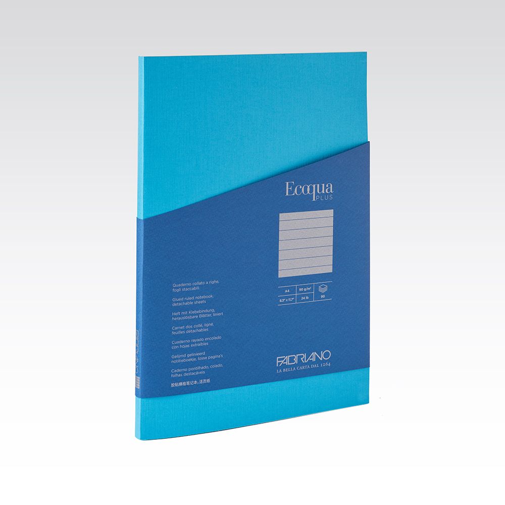 Fabriano Ecoqua Plus Glued 90gsm Lined A4 Notebooks