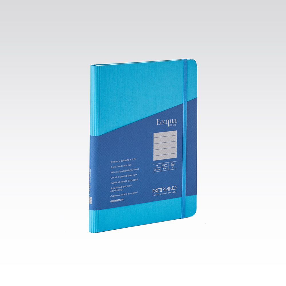 Fabriano Ecoqua Plus Hidden Spiral 90gsm Lined A5 Notebooks