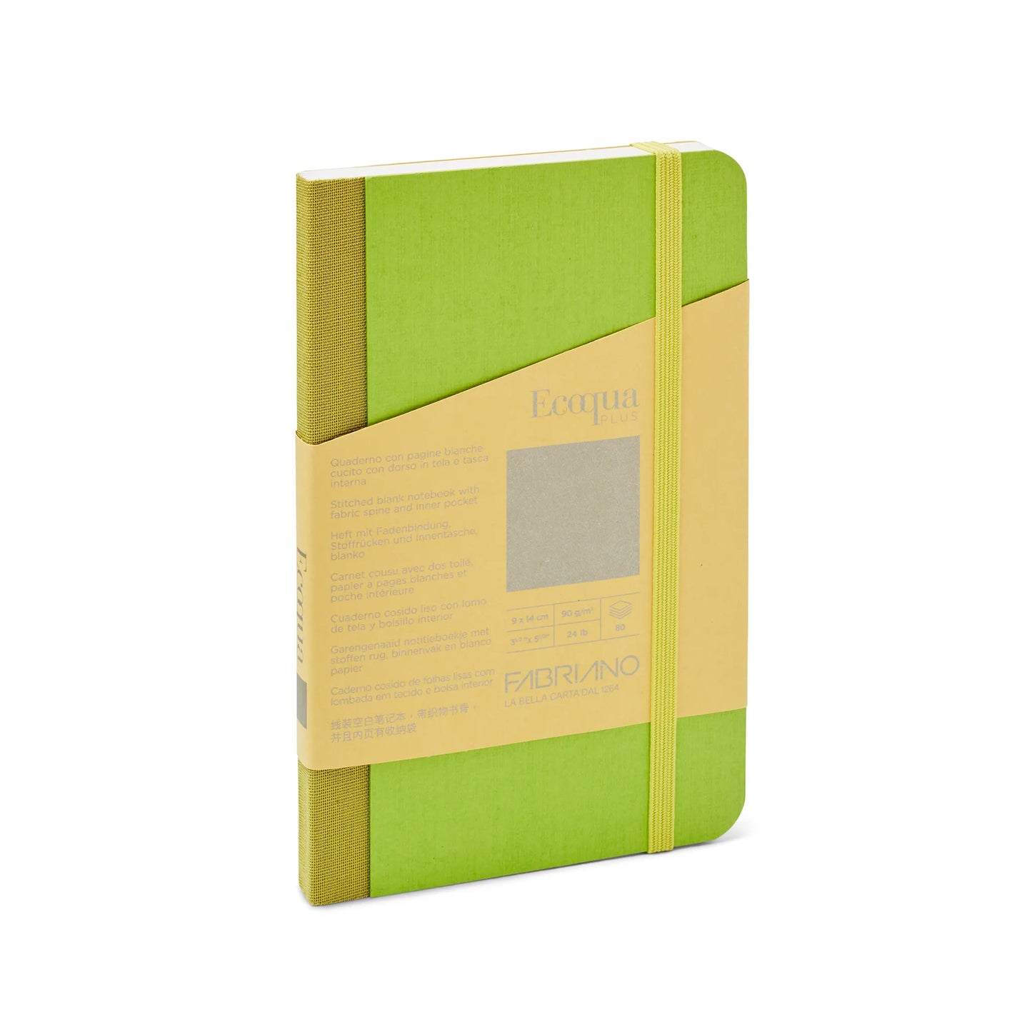 Fabriano Ecoqua Plus Fabric 90gsm Blank Lime Notebooks