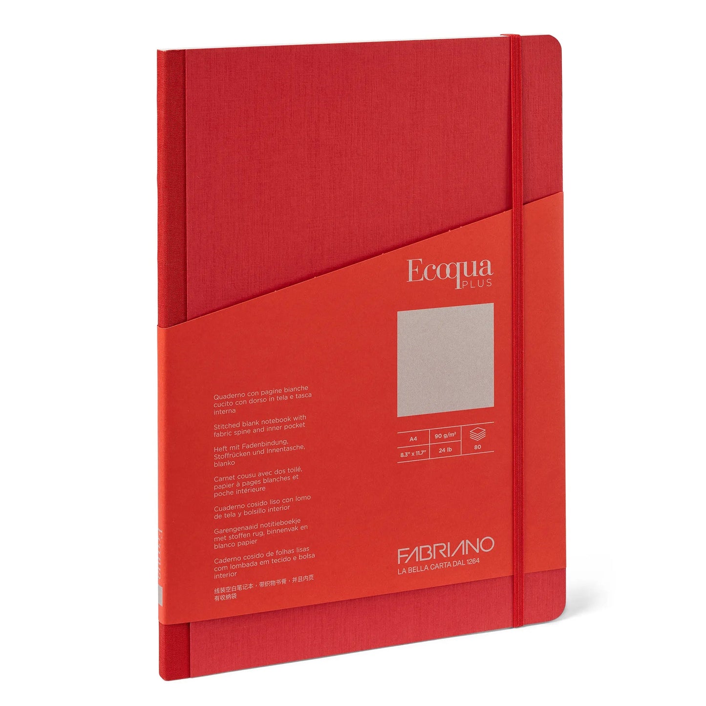 Fabriano Ecoqua Plus Fabric 90gsm Blank Raspberry Notebooks