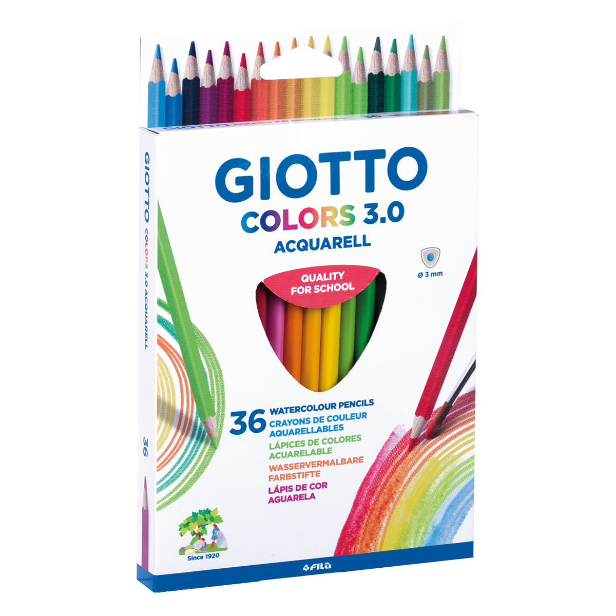 Giotto 3.0 Assorted Aquarell Colouring Pencils Pack of 36