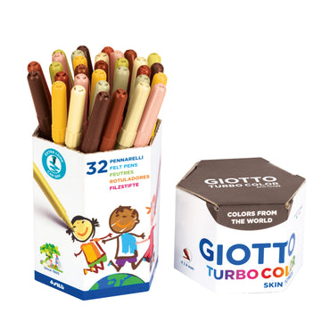Giotto Skin Tone Felt Pens Pot of 32