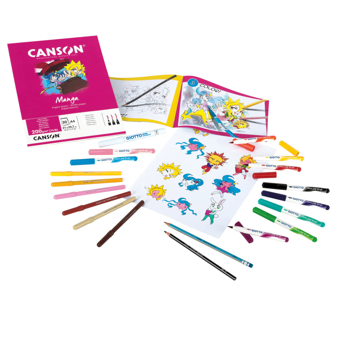 Giotto Art Lab How To Create Manga Set of 50 Pieces