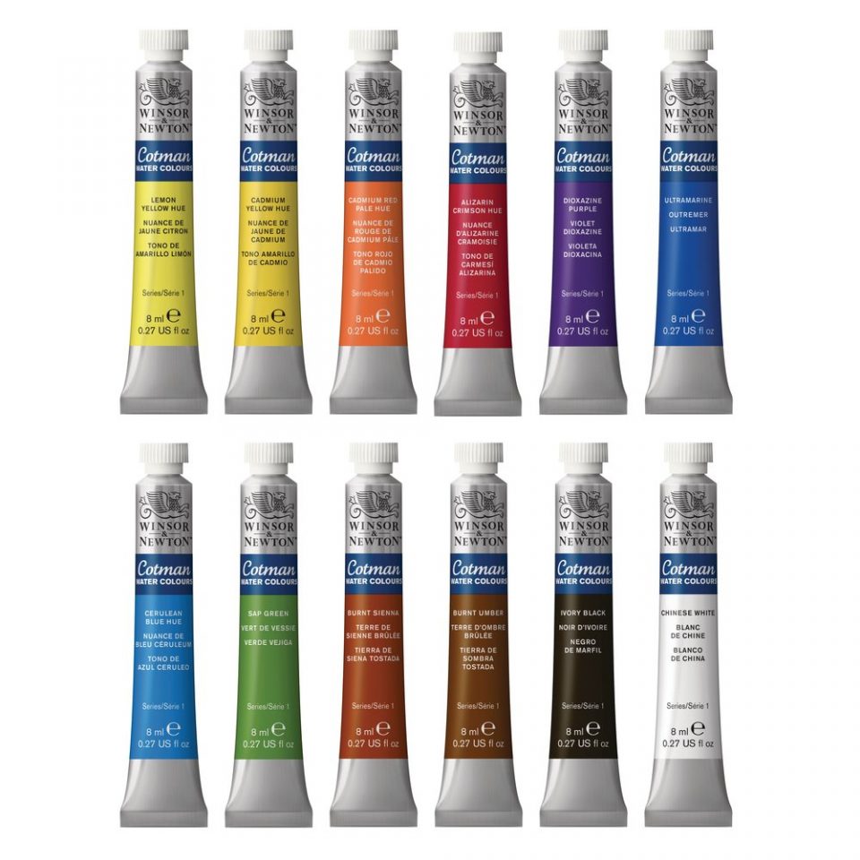 Winsor & Newton 8ml Cotman Watercolour Paints Set of 12