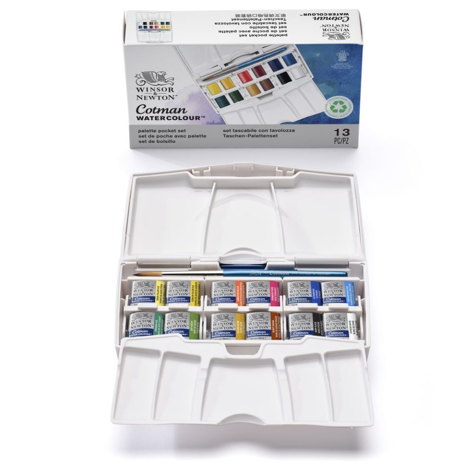 Winsor & Newton Cotman Watercolour Half Pan Paints Pocket Set of 15 Pieces