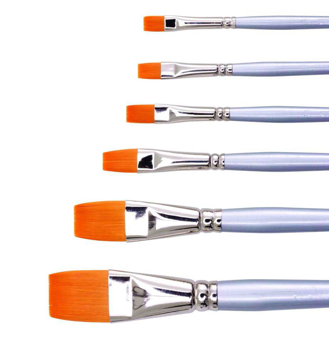 Jasart Gold Taklon Synthetic Short Flat Brushes