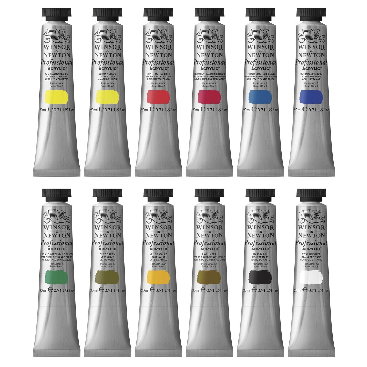 Winsor & Newton Professional 20ml Acrylic Paints Set Of 12