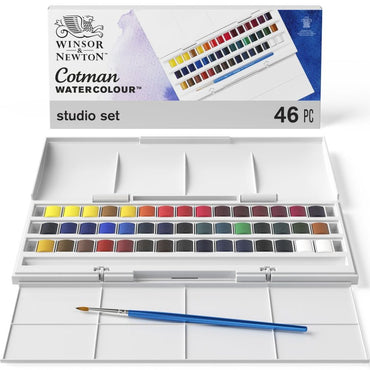Winsor & Newton Cotman Watercolour Half Pan Paints Studio Set Of 45