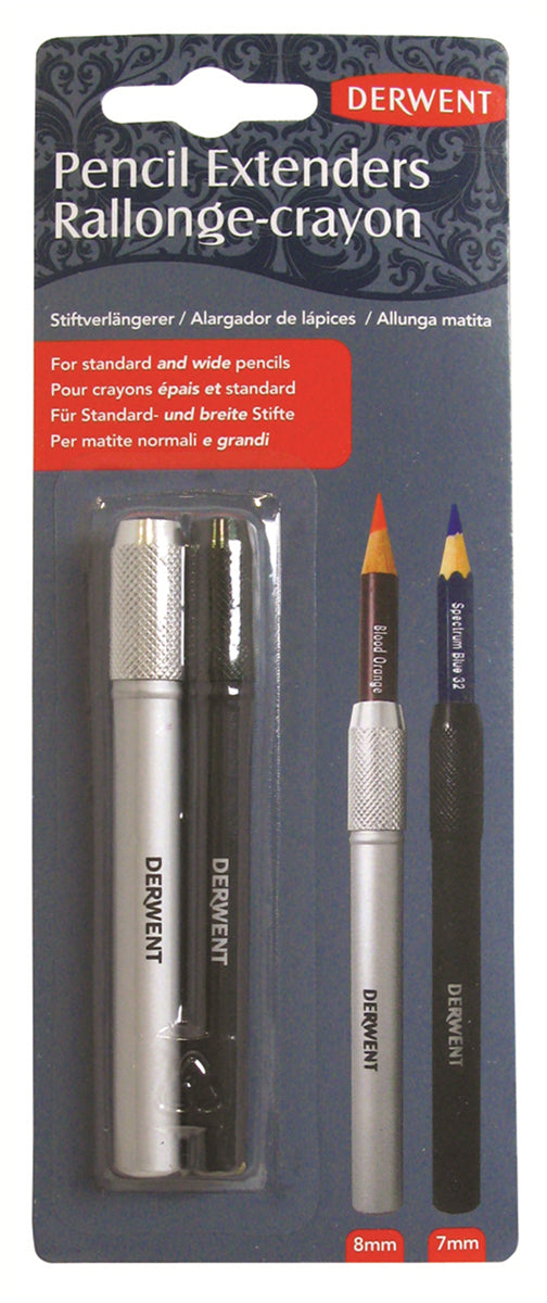 Derwent Assorted Sizes Pencil Extenders Pack Of 2