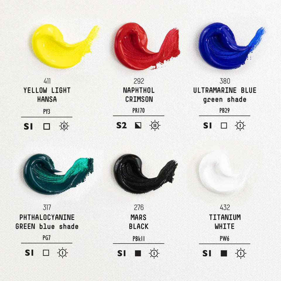 Liquitex 59ml Heavy Body Acrylic Paints Classic Set Of 6