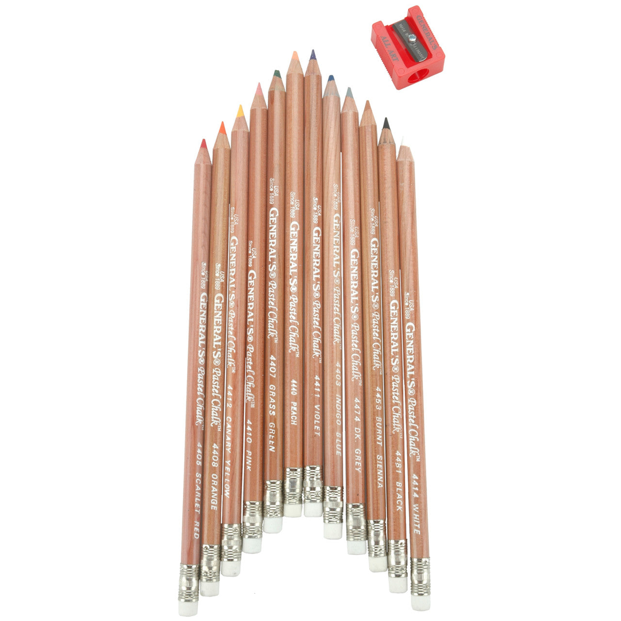 General's Pastel Chalk Pencils Assorted Colours - Pack Of 12