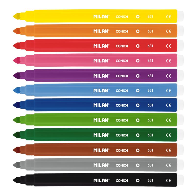 Milan Conic Tip Fibre Pens Set of 12