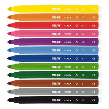 Milan Conic Tip Fibre Pens Set of 12