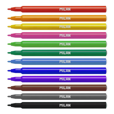 Milan Value Fine Tip Assorted Markers Set Of 12