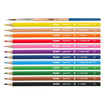 Milan Triangular Watersoluble Colouring Pencils Set Of 12