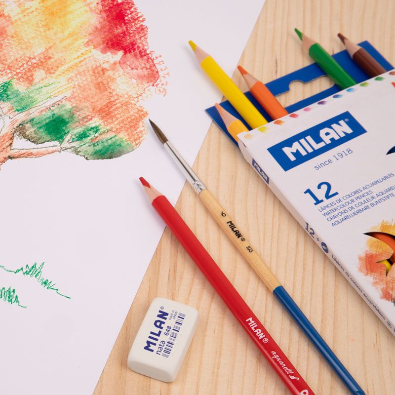 Milan Triangular Watersoluble Colouring Pencils Set Of 12