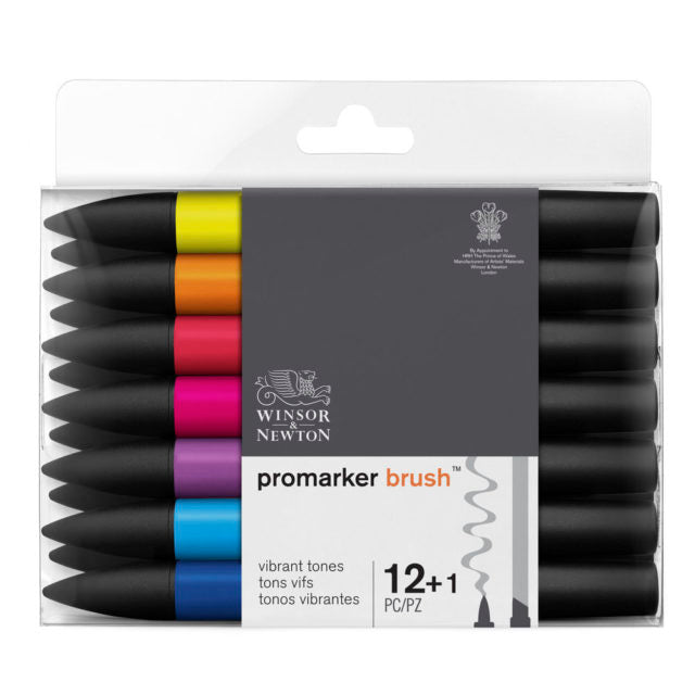 Winsor & Newton Promarker BrushMarkers Set Of 12