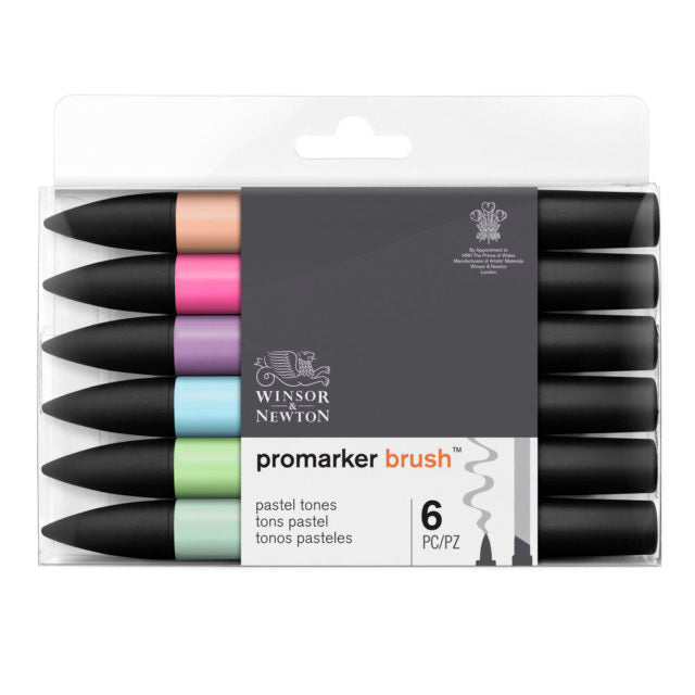 Winsor & Newton Promarker BrushMarkers Set Of 6