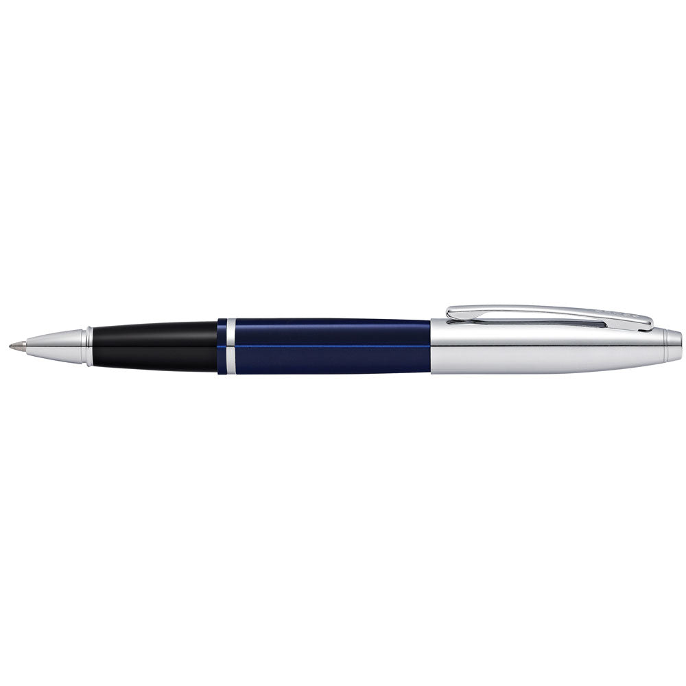 Cross Calais Chrome and Blue Lacquer Medium Nib Rollerball Pen