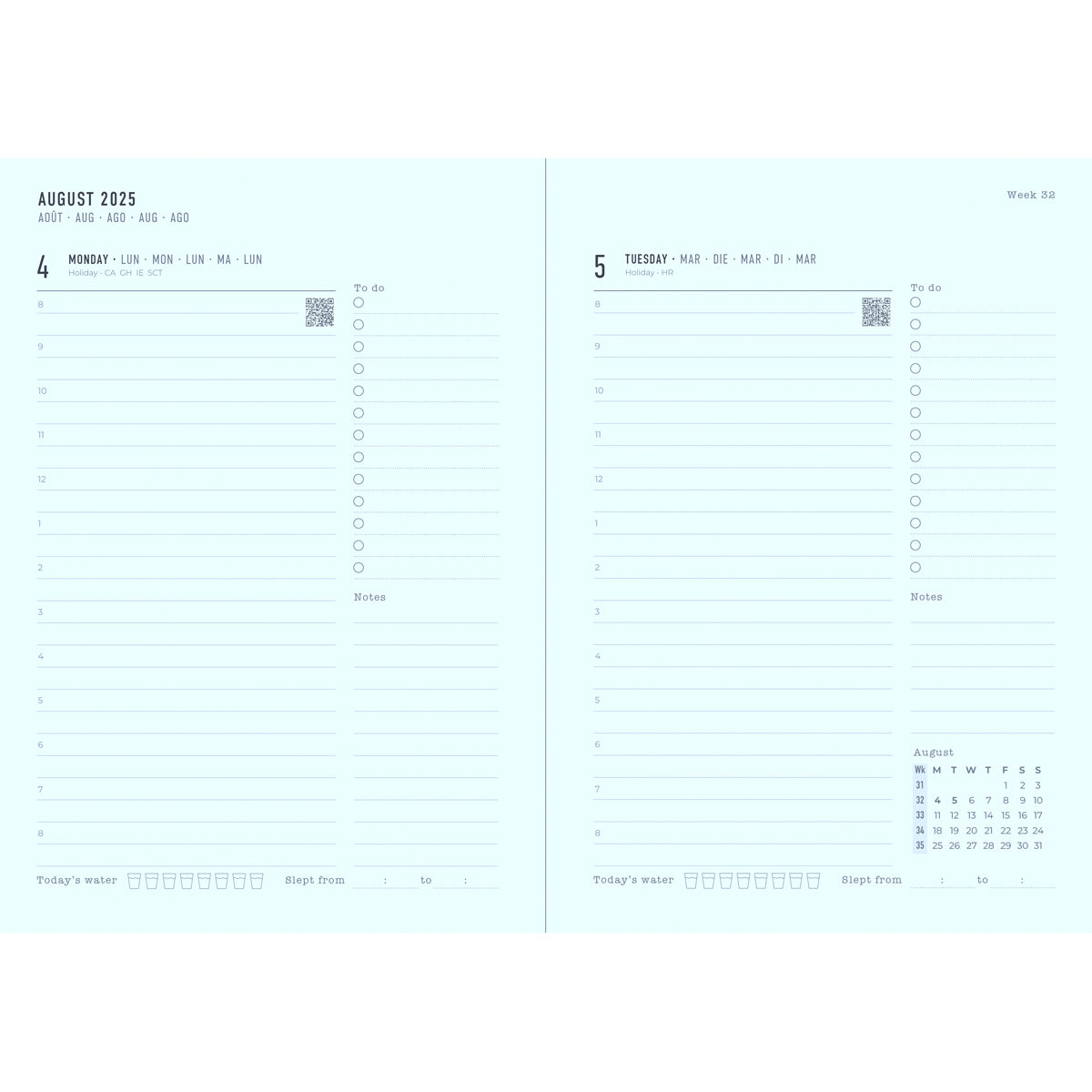 Letts Diary Mid Year A5 Day to Page Conscious Rosewater 2025/26