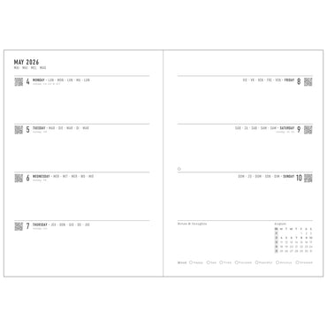 Letts of London Diary Conscious Evergreen A5 Week to View Berry 2026