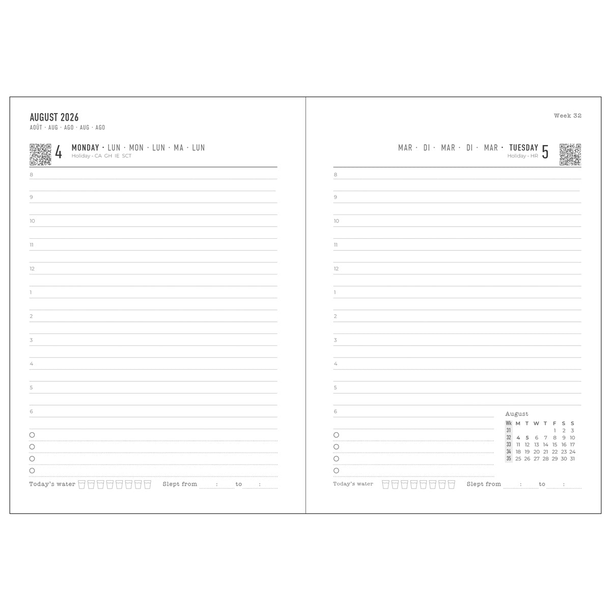 Letts of London Diary La Belle Nature A6 Day to Page Appointments Green 2026