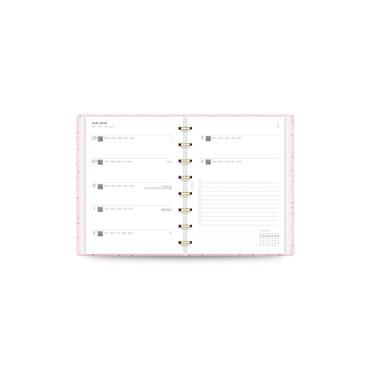 Filofax Planner Confetti A5 WTV Rose Quartz 2026