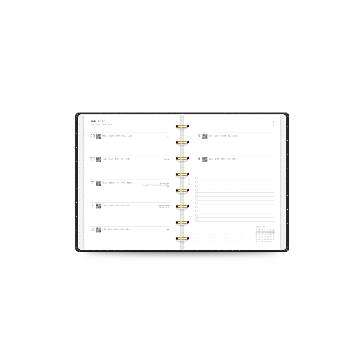 Filofax Planner Moonlight A5 WTV Black 2026