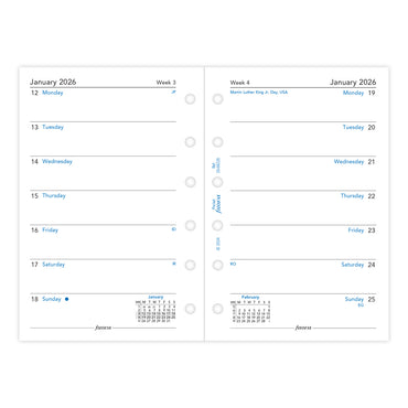 Filofax Refill Classic Week Per Page Pocket 2026