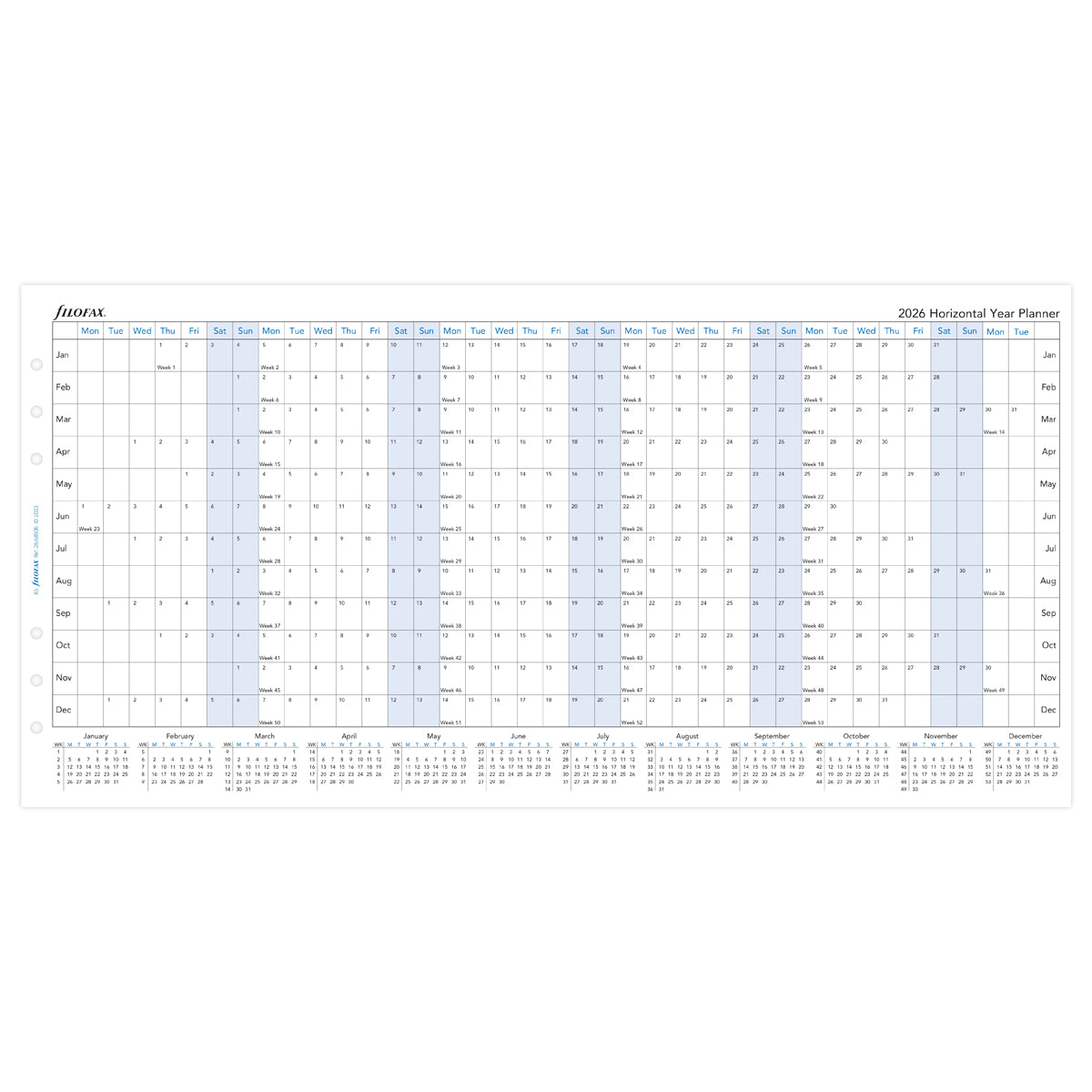 Filofax Refill Classic Year Planner Horizontal A5 2026