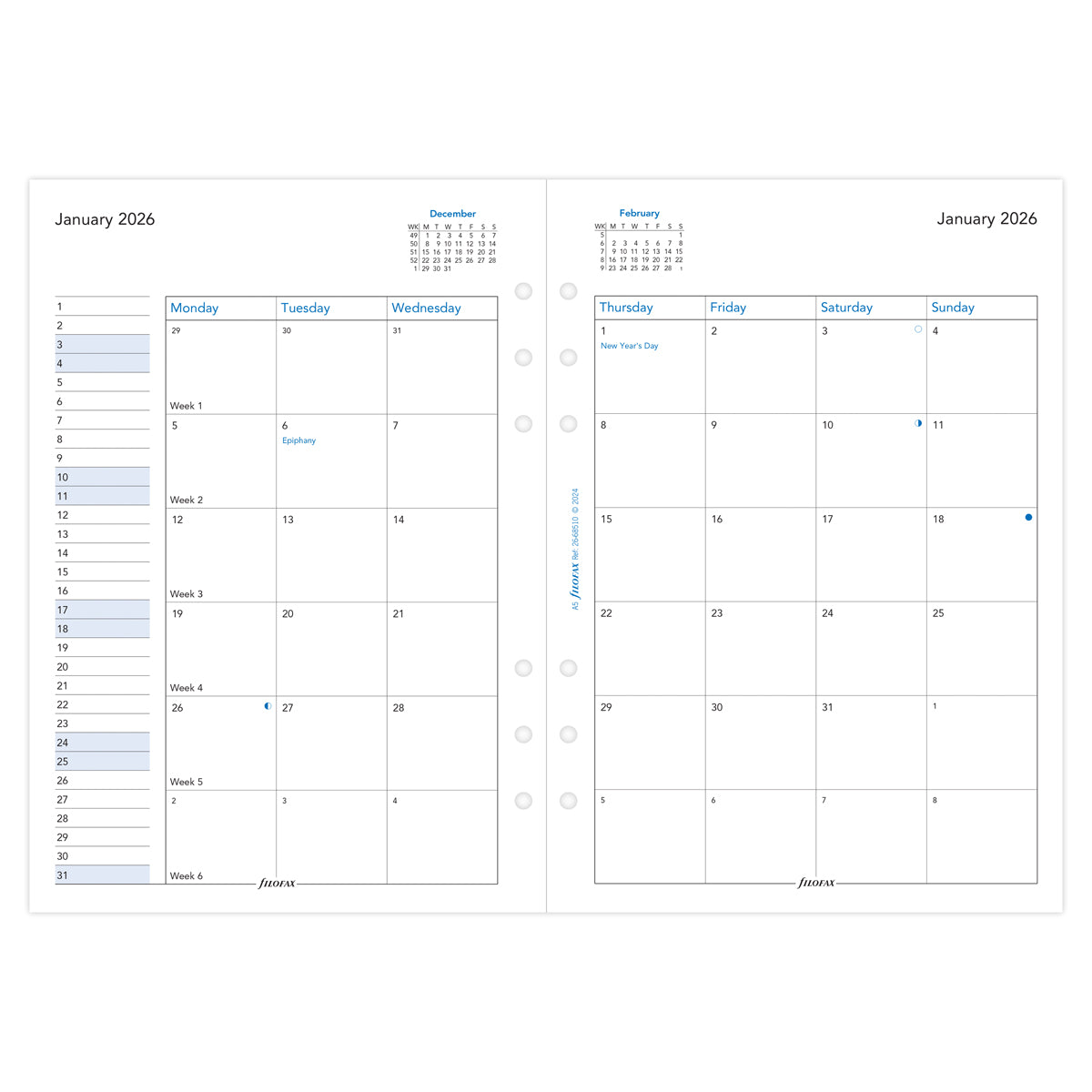 Filofax Refill Classic Month To View A5 2026