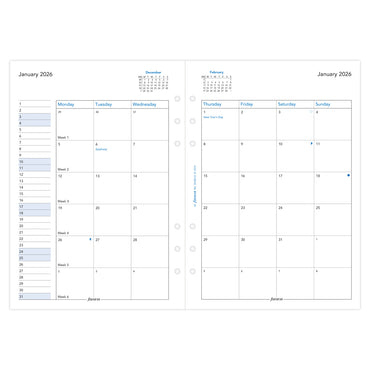 Filofax Refill Classic Month To View A5 2026